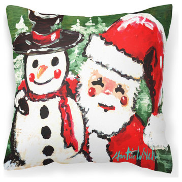 Mw1167Pw1414 Friends Snowman And Santa Claus Decorative Pillow