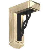 Loera Arts and Crafts Ironcrest Bracket Single Brace, 4"x9-1/2"x12", 2" Thick