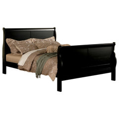 ACME Louis Philippe III Eastern King Bed in Dark Gray 26787EK