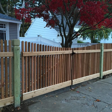 Jamaica Plain | Custom Red Cedar Spindle Picket w/ Scallop Gates