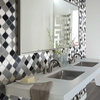 12"x12" Glazed Ceramic Arabesque Mosaic Tile, Gray Blend