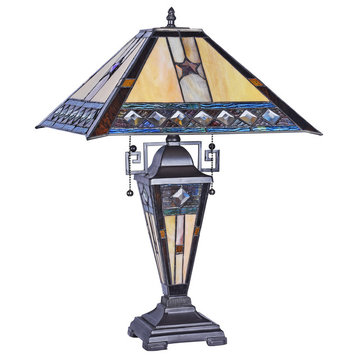 Tristan 1-Light Double Lit Table Lamp 16"
