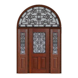 Prehung Sidelites-Transom Door 80 Fiberglass Genoa 1/2 Lite - Front Doors
