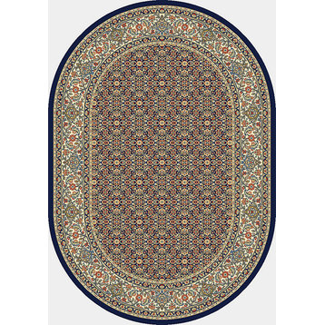 Dynamic Rugs Ancient Garden 57011 Rug, Navy, 2'7"x4'7" Oval