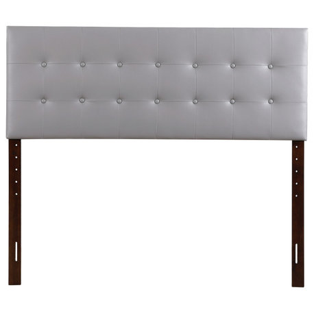 Super Nova Light Grey King Upholstered Tufted Panel Headboard