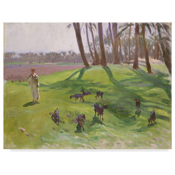 John Singer Sargent 'Landscape With Goatherd' Canvas Art, 32"x24"