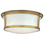 Hudson Valley Lighting - Hudson Valley Lighting 6515-AGB Newport Collection - Three Light Flush Mount - Designs of distinction and manufacturing of the hiNewport Collection T Aged Brass *UL Approved: YES Energy Star Qualified: n/a ADA Certified: n/a  *Number of Lights: Lamp: 3-*Wattage:60w A19 Medium Base bulb(s) *Bulb Included:No *Bulb Type:A19 Medium Base *Finish Type:Aged Brass