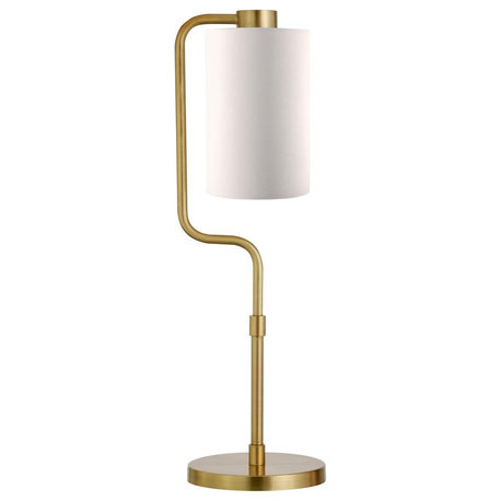 Rotolo 24 Tall Table Lamp with Fabric Shade in Brass/White