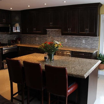 MDF Custom Kitchen Cabinets with Free Standing Island