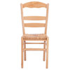 Linon Kip Beechwood Set of 2 Rush Seat Ladder Back Dining Chairs in Natural