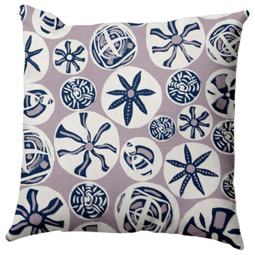 Bay Treasure Outdoor Pillow, Purple, 18"x18"
