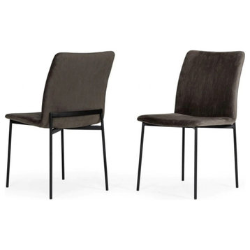 Regis Modern Black and Brown Dining Chair, Set of 2