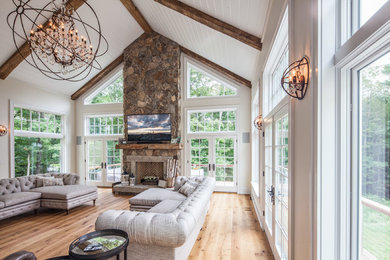 Inspiration for a rustic home design remodel in Boston