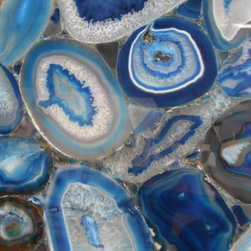 Royal Stone & Tile in Los Angeles Blue Agate Semi Precious Slab - Kitchen Countertops