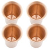 Extra Thick Pure Copper Fluted Shot Glasses Uncoated, 1.25oz, Set of 4
