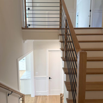 Project #140 | White Oak Staircase with Horizontal Bar Rail