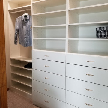 White Melamine Master Reach in closet