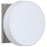 Besa Lighting - Besa Lighting 1WS-773807-LED-SN Ciro - 6.38 Inch 5W 1 LED Mini Wall Sconce - Canopy Included: Yes  Canopy DiCiro 6.38 Inch 5W 1  Chrome Opal Matte GlUL: Suitable for damp locations Energy Star Qualified: n/a ADA Certified: YES  *Number of Lights: 1-*Wattage:5w LED bulb(s) *Bulb Included:Yes *Bulb Type:LED *Finish Type:Bronze