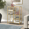 Imogen 42'' Tall Rectangular Bookcase in Brass