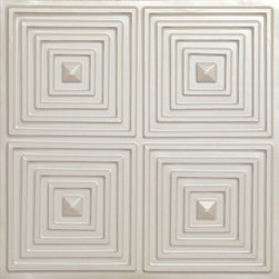 125 White Pearl Faux Tin Ceiling Tile 24x24 - All Square - Ceiling Tile