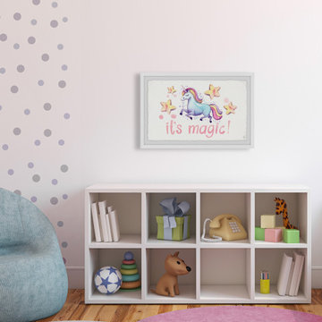 "Cute Unicorn's Magic" Framed Painting Print