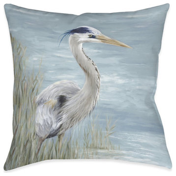 Heron by the Bay Indoor Pillow, 18"x18"