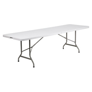 30''W x 96''L Bi-Fold Granite White Plastic Folding Table ...