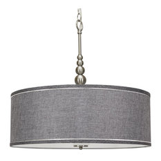 Contemporary Chain Drum Pendant Lighting Houzz Kira Home Adelade 22 Chandelier Grey Fabric Drum Shade Gl