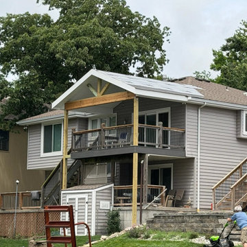 Custom Gable Roof Construction Over Elevated Deck