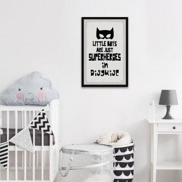 "Little Boys Are Just Superheroes in Disguise" Framed Painting Print