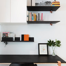 Working desk and shelving area