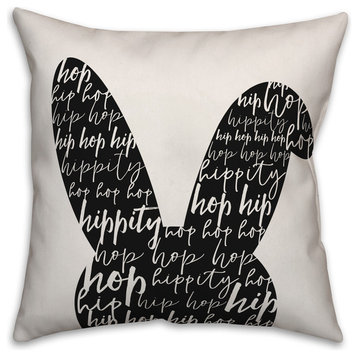 Bunny Silo with Easter Phrases 16x16 Throw Pillow Cover