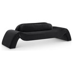 Meridian Furniture - Austin Upholstered Sofa, Black, Velvet, Sofa - Dare to be different with the Austin black velvet sofa. Its avant-garde design and luxurious velvet upholstery offer a truly unexpected seating experience. The sofa is a modern marvel that redefines comfort and style with its innovative design to create a truly unforgettable piece.