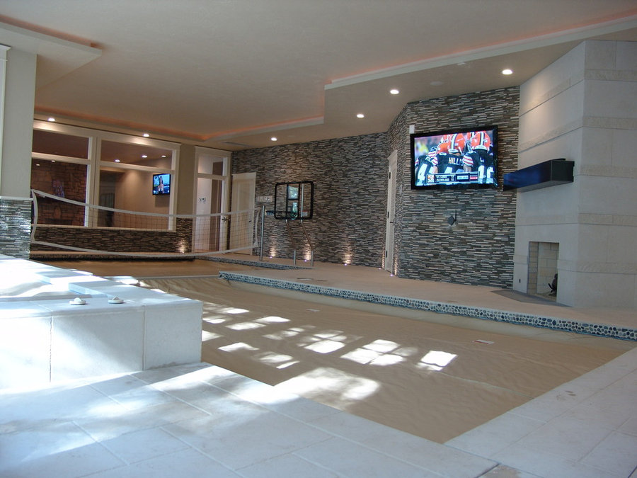 Indoor Pool Room Television Installation