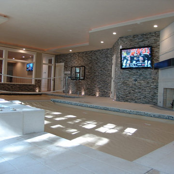 Indoor Pool Room Television Installation