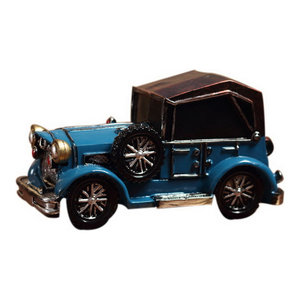 Retro Nostalgic Car Model Small Ornaments Iron Room Decorations Classic Car Blue