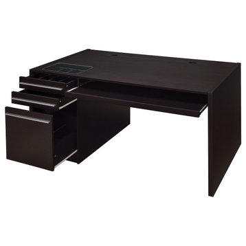 Connect-It Office Desk With 3 Drawers, Cappuccino