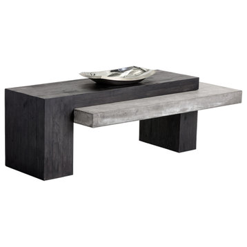 Yancy 2 Tone Wood and Concrete Coffee Table