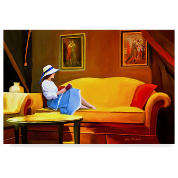 "Lady Reading 1" by Ata Alishahi, Canvas Art, 12"x19"