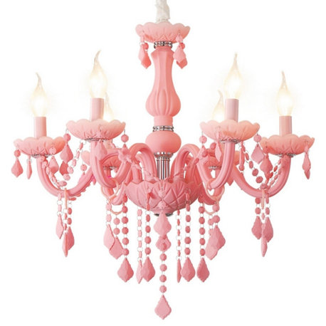 Nordic LED Pink Crystal Luxury Pendant Lamp, 15 Lights