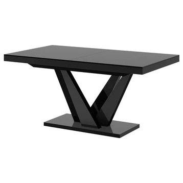 Chariton Extendable Dining Table, Black