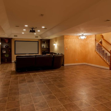 Basement Built for Entertainment in Clifton, Virginia