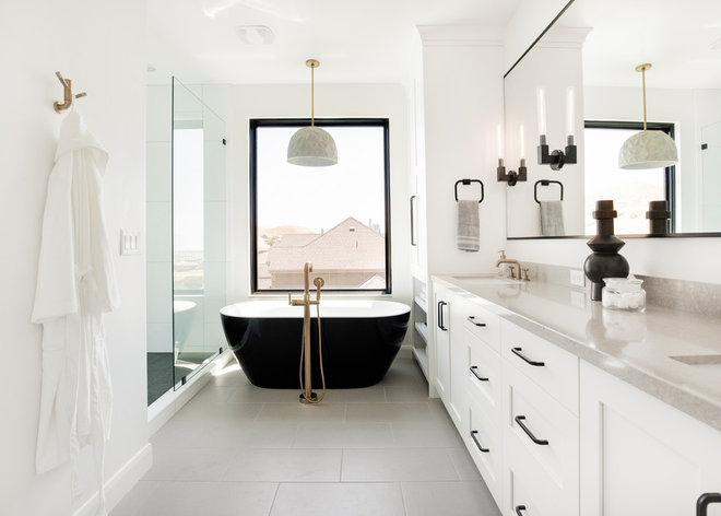 Transitional Bathroom by Ezra Lee Design+Build