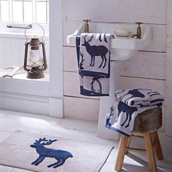 Catherine Lansfield Stag Navy Towels - Bath Towels
