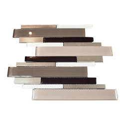 Beige Aliminum Stone Glass Mosaic Tile Random Z Pattern - Home Accessories & Decor