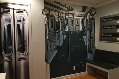 Example of a mid-sized minimalist boy kids' room design in New York