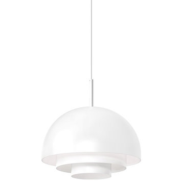 Sonneman Studio Exclusives Modern 1-Light 12" Dome Pendant, Sat White, 3522-03