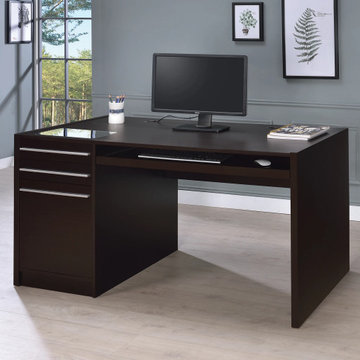 Halston 3-Drawer Connect-It Office Desk (Cappuccino)