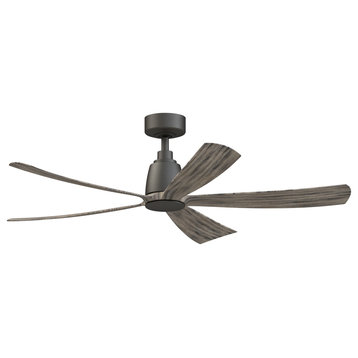 Kute5 52" Indoor/Outdoor Ceiling Fan With Weathered Wood Blades Greige