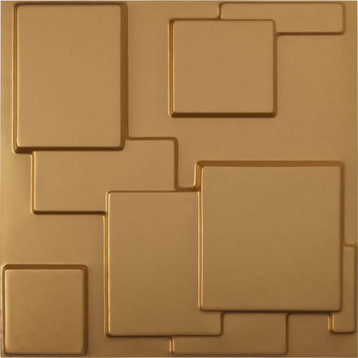 Gomez EnduraWall Decorative 3D Wall Panel, 19.625"Wx19.625"H, Gold